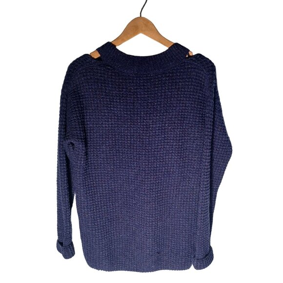 Rebecca Minkoff Wool Sweater Womens Medium Blue Knit Chunky Oversized Heavy - Picture 7 of 9